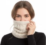 ⁦غطاء رقبة منسوج حراريًا بلون بيج⁩ - الصورة ⁦2⁩