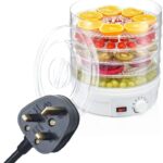 مجفف طعام، 5 صواني قابلة للتكديس مع درجة حرارة قابلة للتعديل