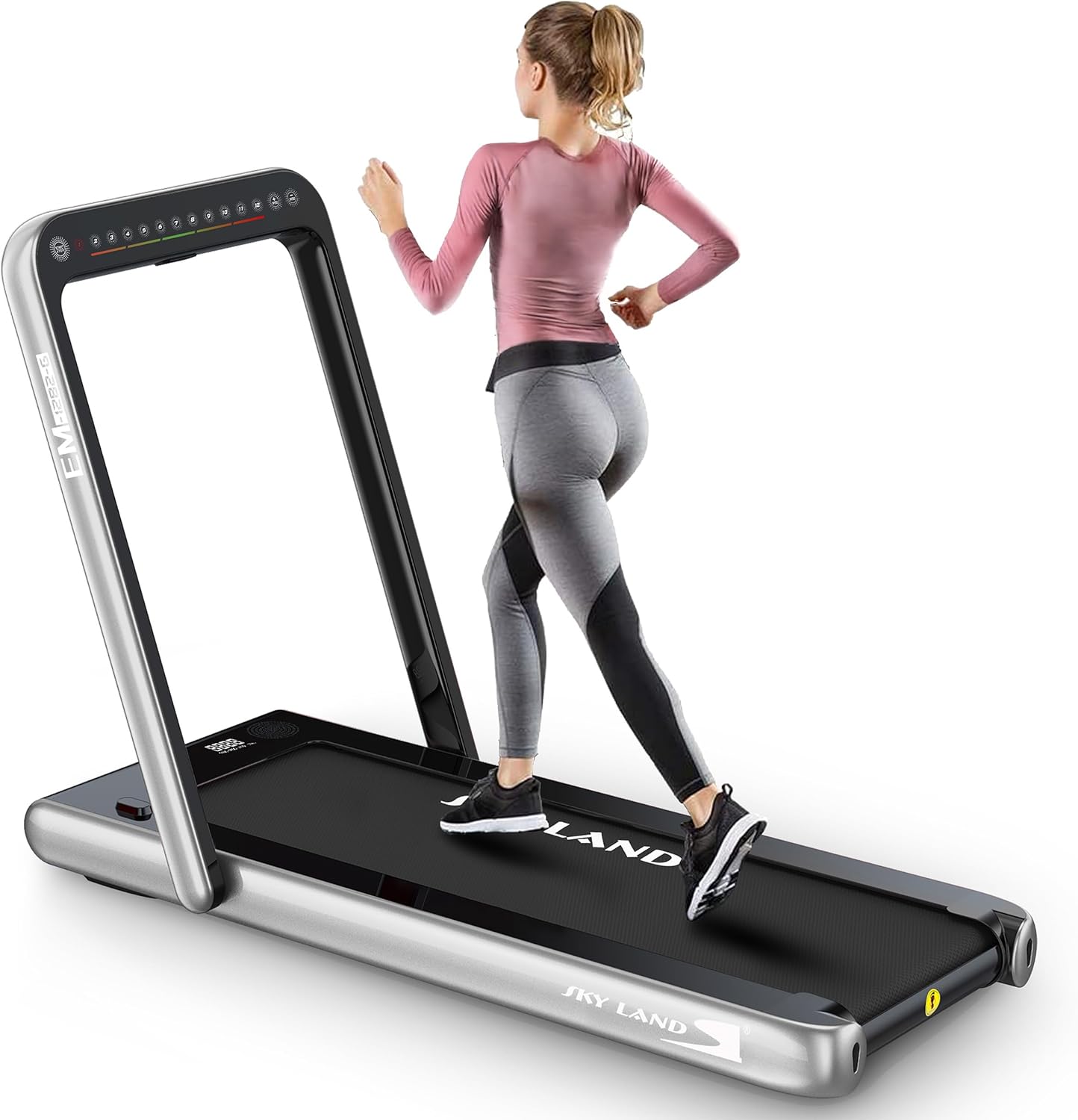 7152lDH0FxL._AC_SL1500_ (1) جهاز السير المتحرك سكاي لاند فيتنس 2 في 1 مشي مع وسادة ووسادة جري تحكم عن بعد ومكبر صوت بلوتوث محرك = بقوة 2.25 حصان ~4 القوة القصوى EM-1282-G رمادي - الصورة 1