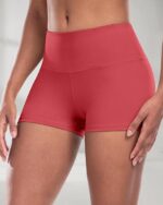 شورت يوغا 7.6 سم من السباندكس للنساء - شورت رياضي بخصر مرتفع للتحكم في البطن، مناسب للجري وركوب الدراجات